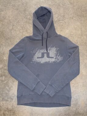 J.Lindeberg Slate Blue Logo Pullover Hoodie